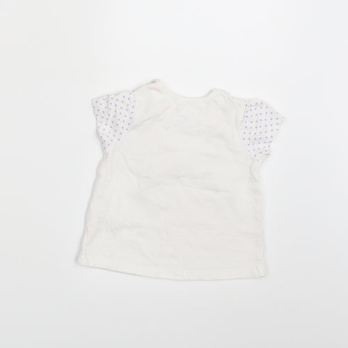 Nutmeg Girls White Polka Dot  Basic T-Shirt Size 3-6 Months