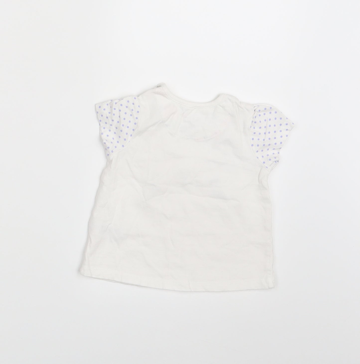 Nutmeg Girls White Polka Dot  Basic T-Shirt Size 3-6 Months