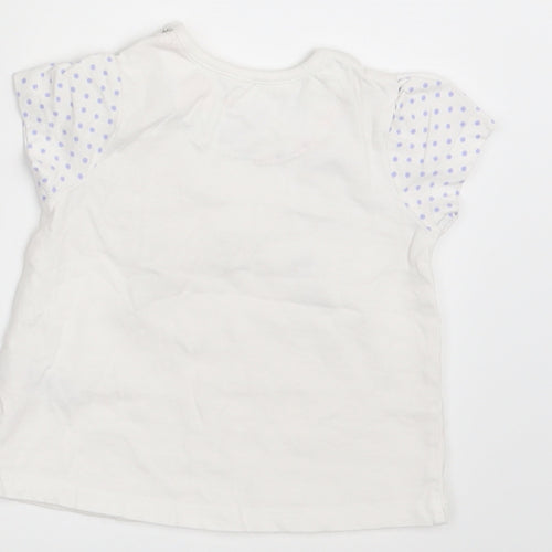 Nutmeg Girls White Polka Dot  Basic T-Shirt Size 3-6 Months