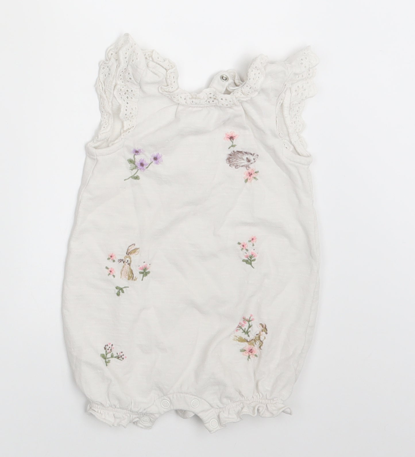 NEXT Girls White Floral  Basic T-Shirt Size 3-6 Months