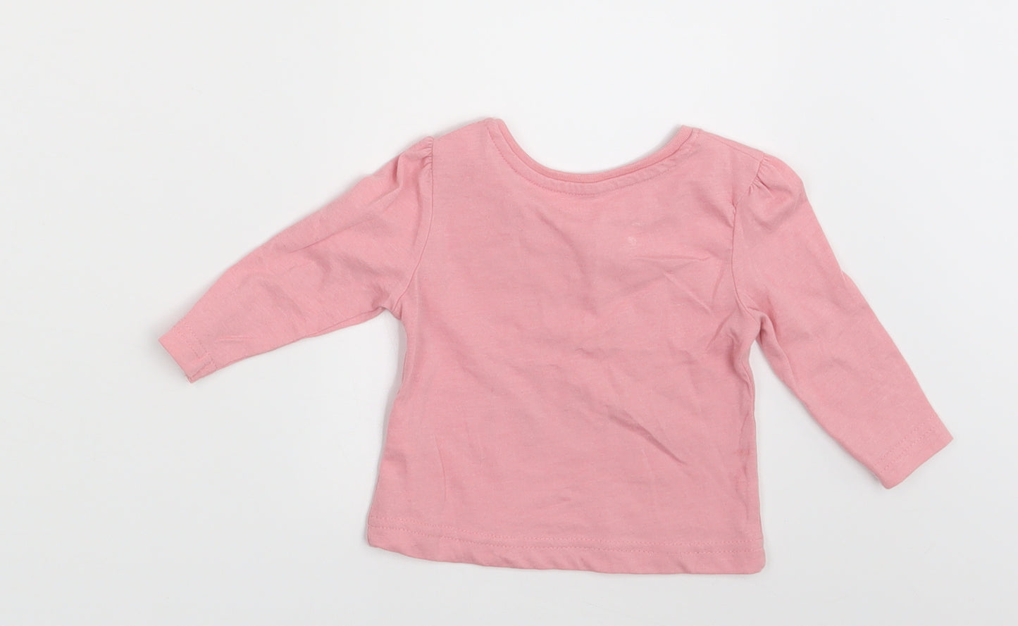 Primark Girls Pink   Basic T-Shirt Size 3-6 Months  - Smiles for daddy