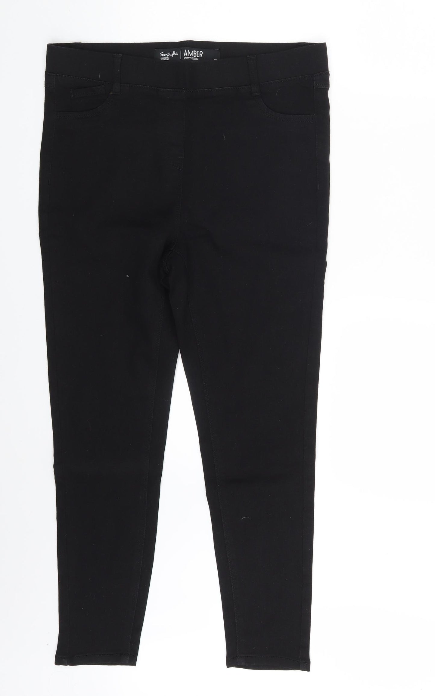 Simply Be Womens Black  Denim Jegging Jeans Size 12 L24 in