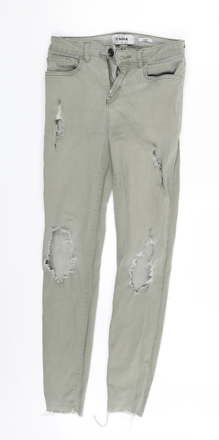 New Look Womens Green  Denim Skinny Jeans Size 10 L26 in