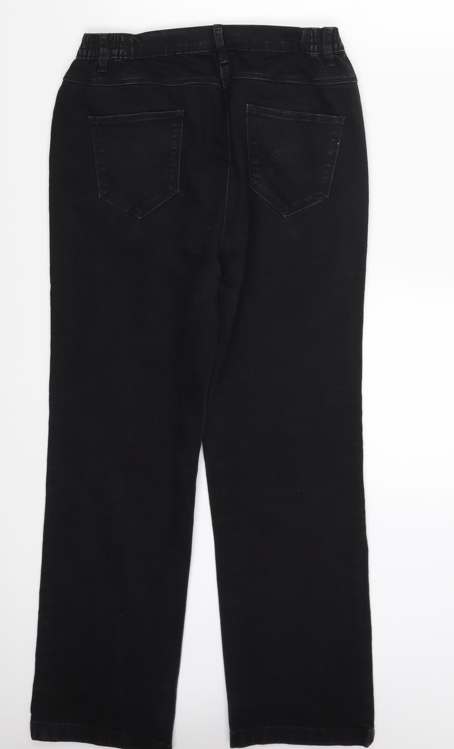 Bonmarché Womens Black  Denim Straight Jeans Size 12 L26 in