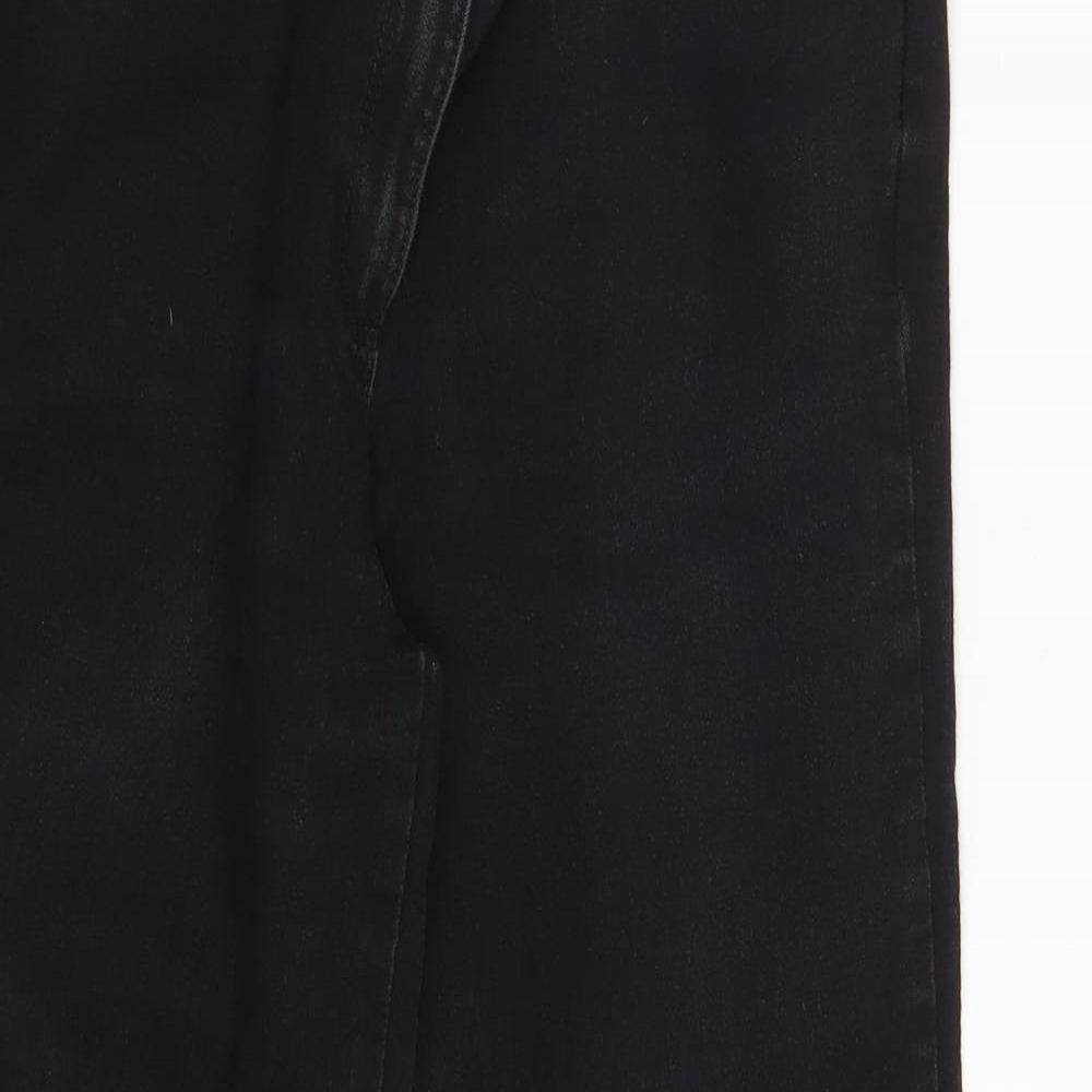 Bonmarché Womens Black  Denim Straight Jeans Size 12 L26 in