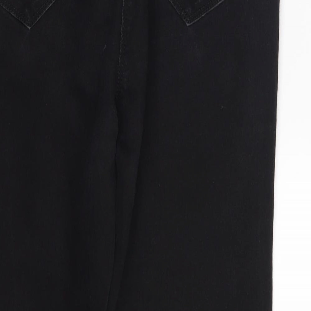 Bonmarché Womens Black  Denim Straight Jeans Size 12 L26 in