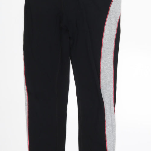 M&S Womens Black Striped  Jegging Leggings Size 12 L26 in