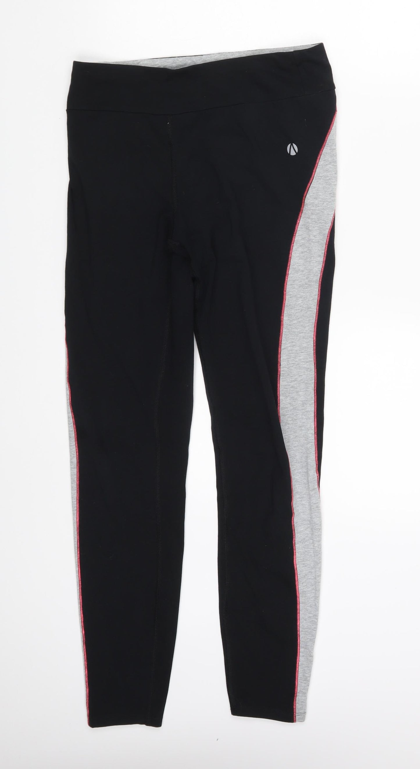 M&S Womens Black Striped  Jegging Leggings Size 12 L26 in