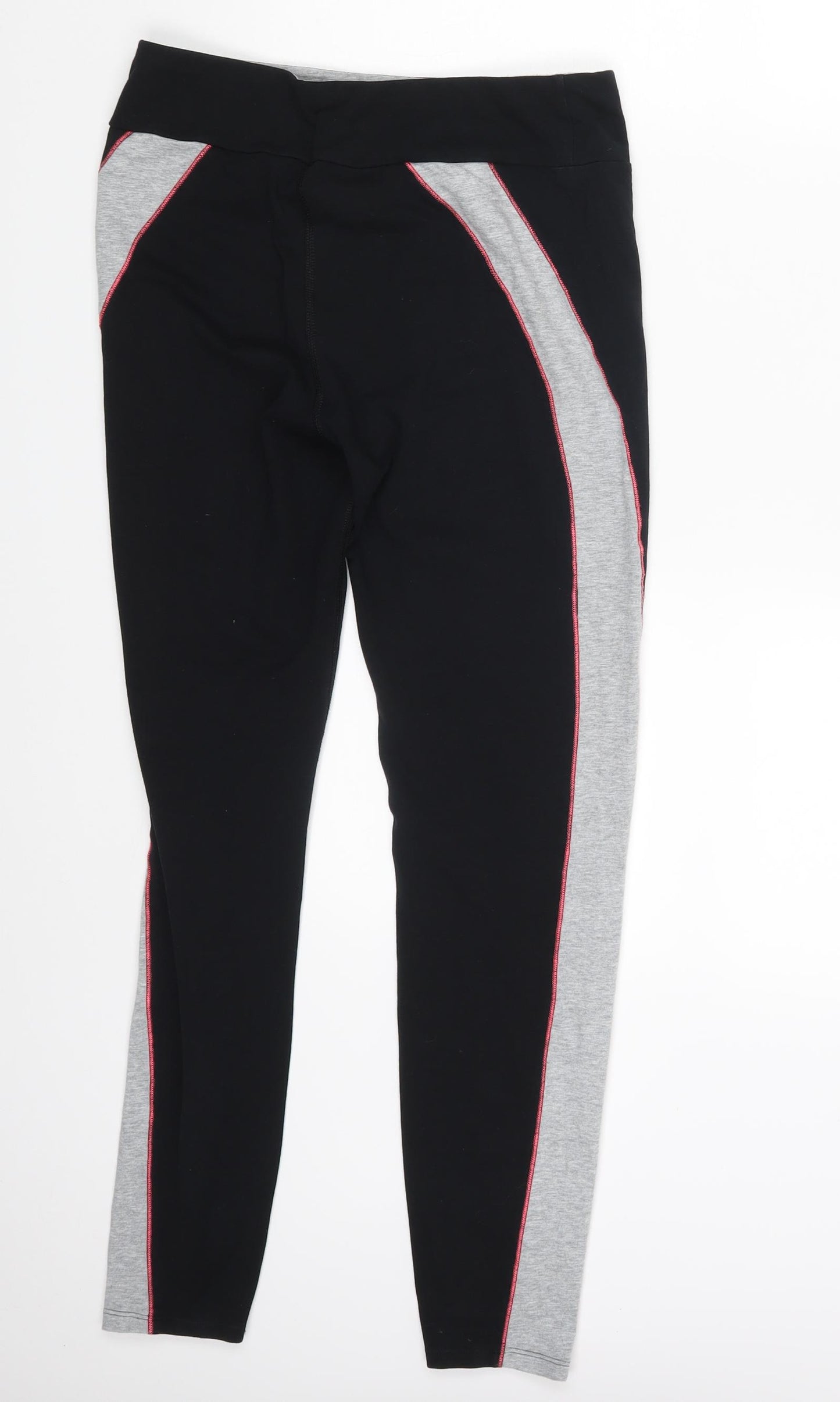 M&S Womens Black Striped  Jegging Leggings Size 12 L26 in