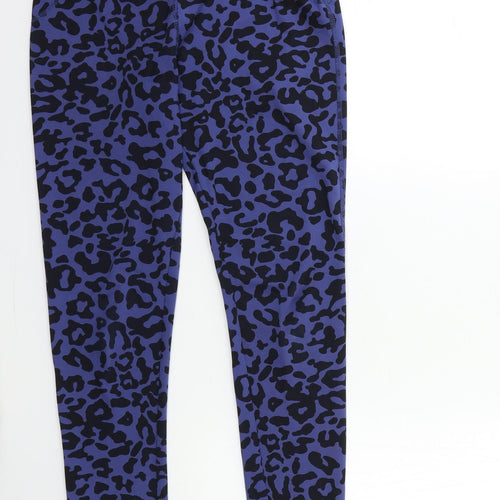 New Look Womens Blue Animal Print  Compression Leggings Size M L29 in