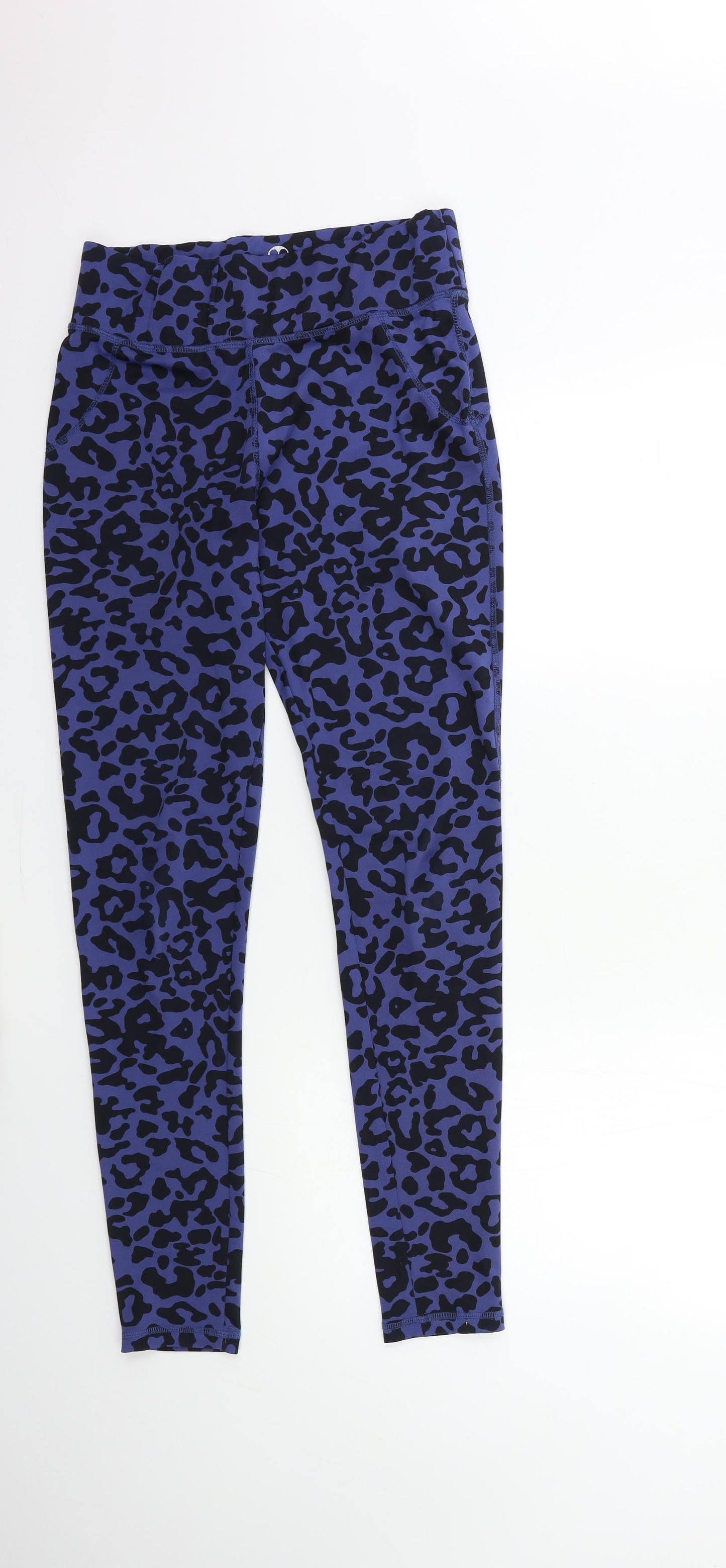 New Look Womens Blue Animal Print  Compression Leggings Size M L29 in