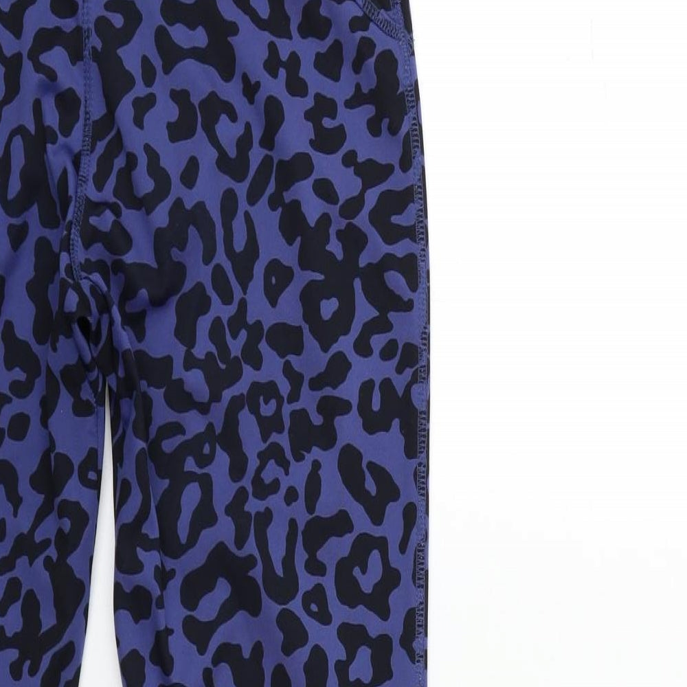 New Look Womens Blue Animal Print  Compression Leggings Size M L29 in