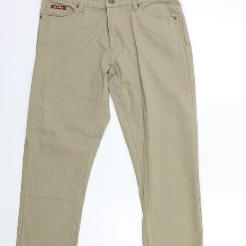 Life & Glory Mens Green  Denim Straight Jeans Size 34 in L27 in