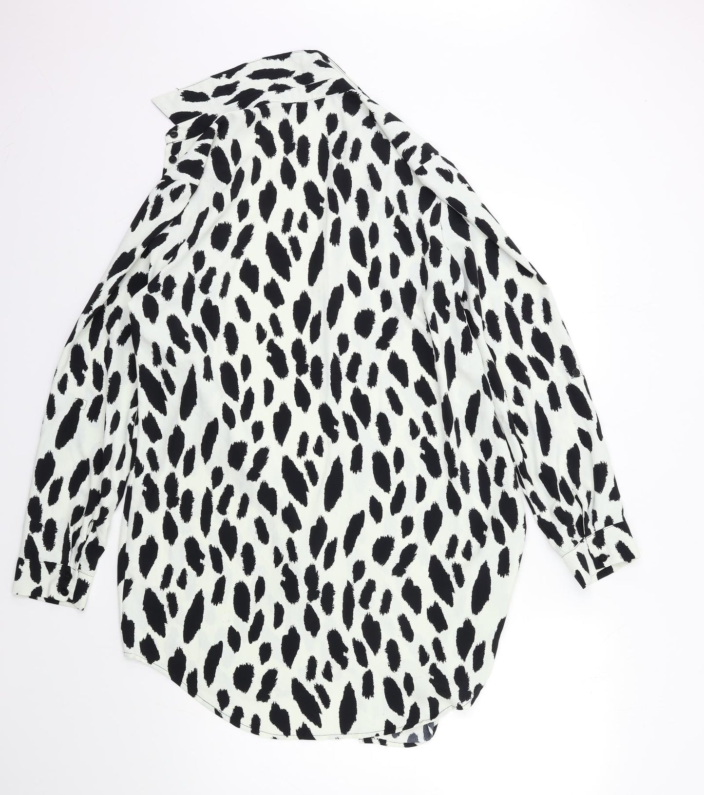 Peacocks Womens White Animal Print  Basic Blouse Size 14