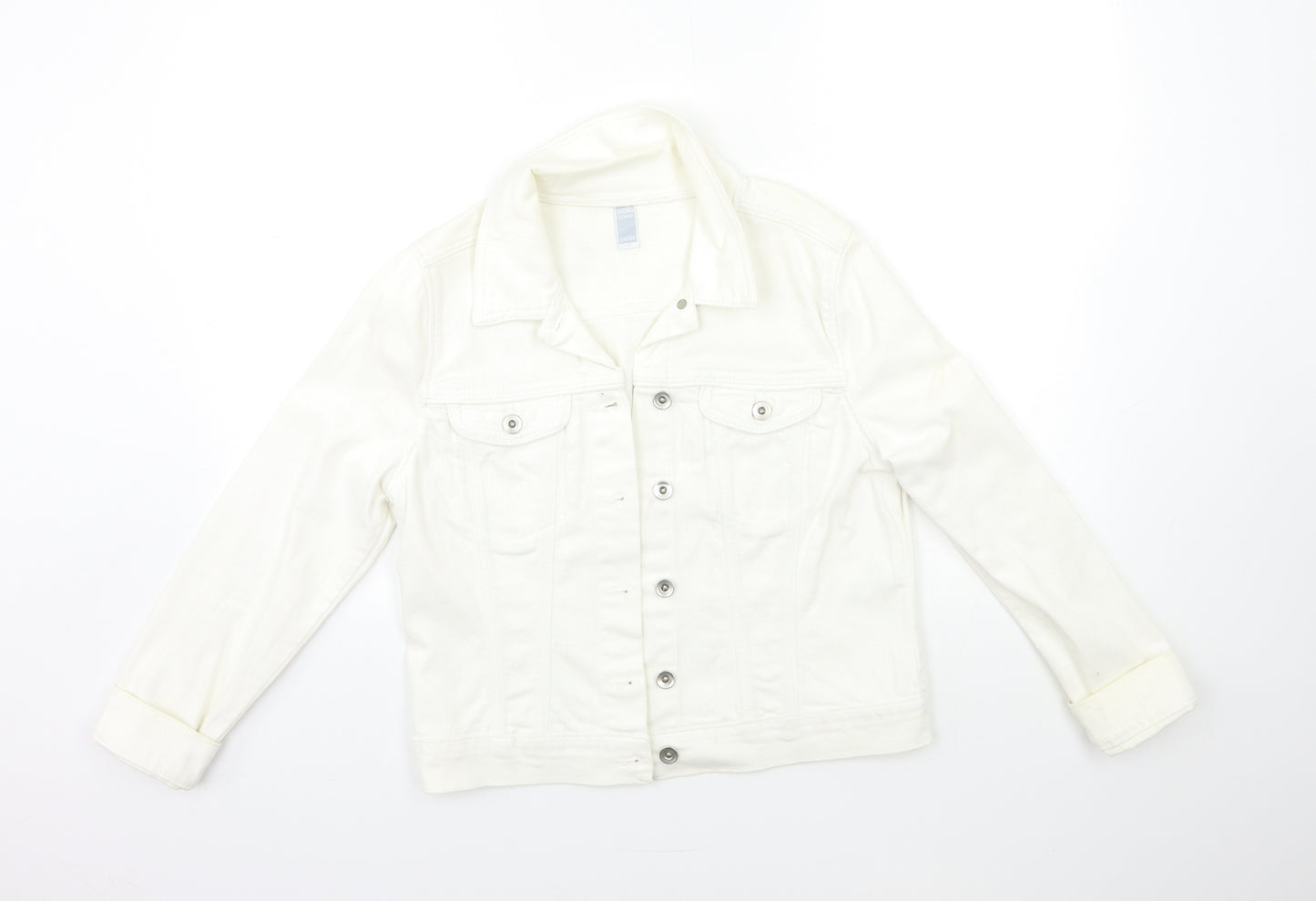 Wallis Womens White  Denim Jacket  Size 14