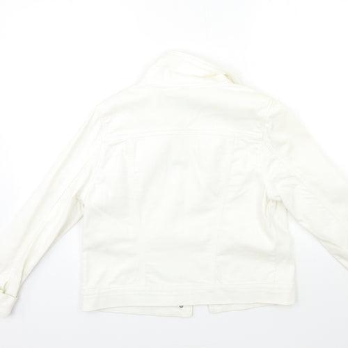 Wallis Womens White  Denim Jacket  Size 14