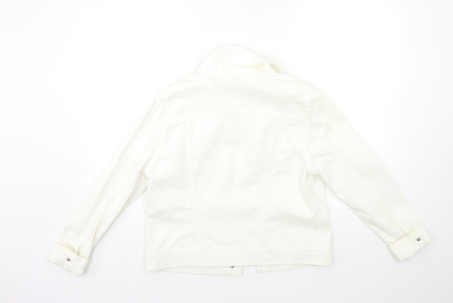 Wallis Womens White  Denim Jacket  Size 14