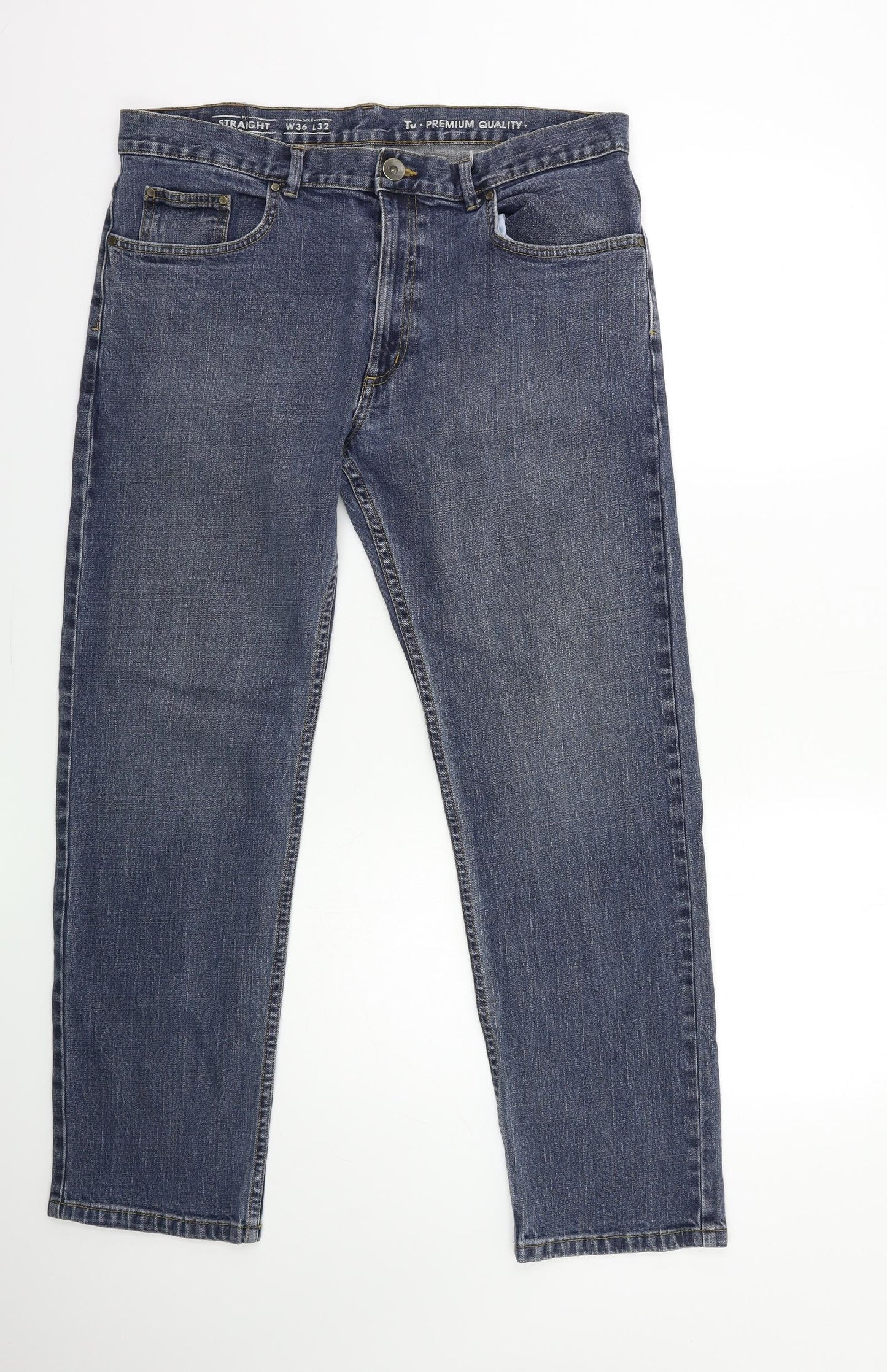 TU Mens Blue  Denim Tapered Jeans Size 36 in L32 in