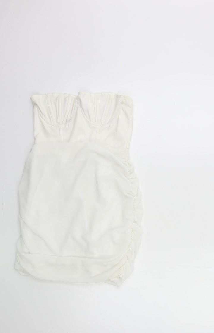 PRETTYLITTLETHING Womens White   Bodycon  Size 8