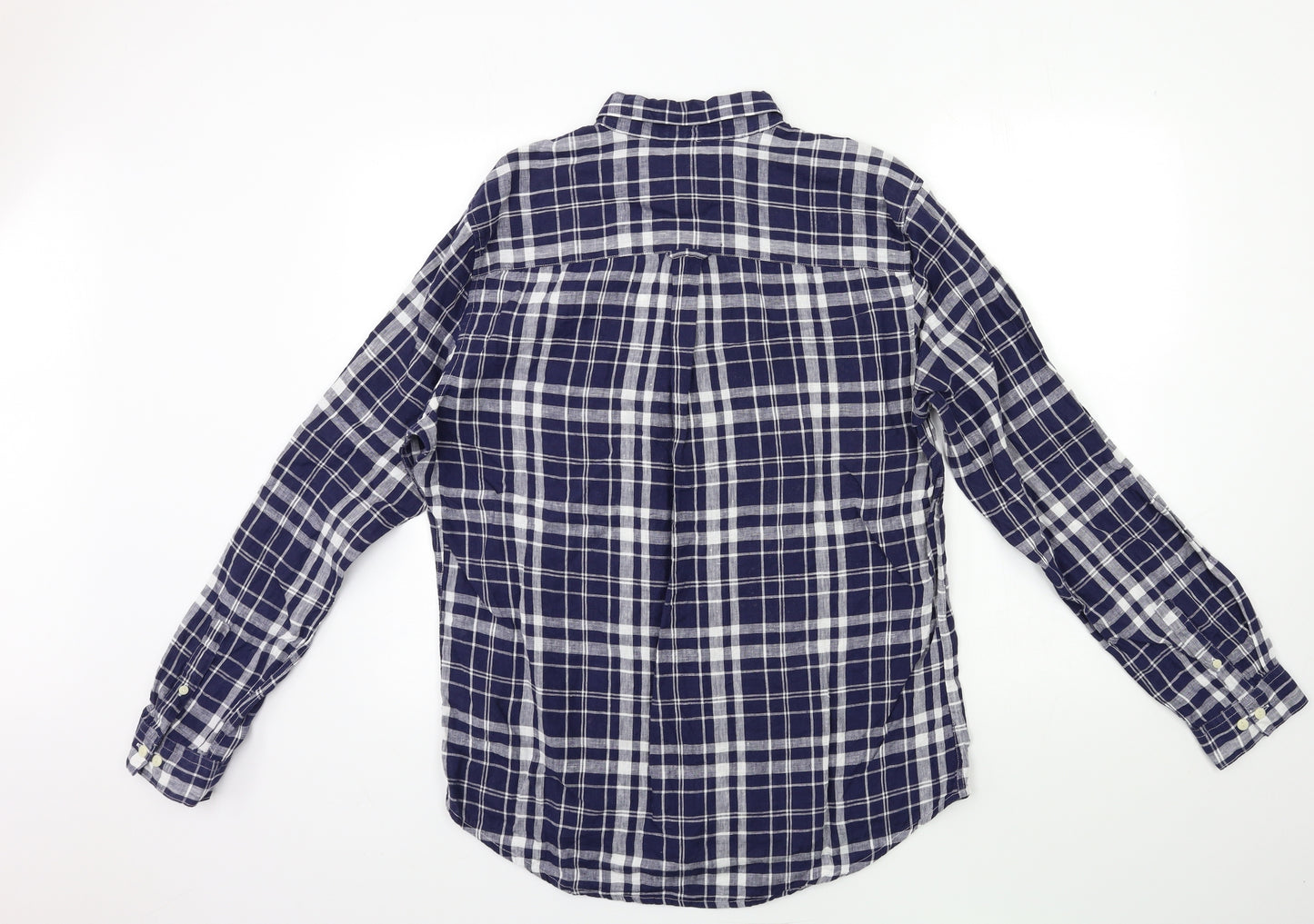 NEXT Mens Blue Check   Button-Up Size M