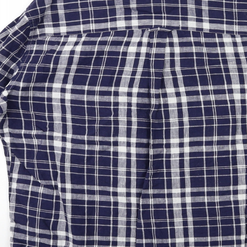 NEXT Mens Blue Check   Button-Up Size M