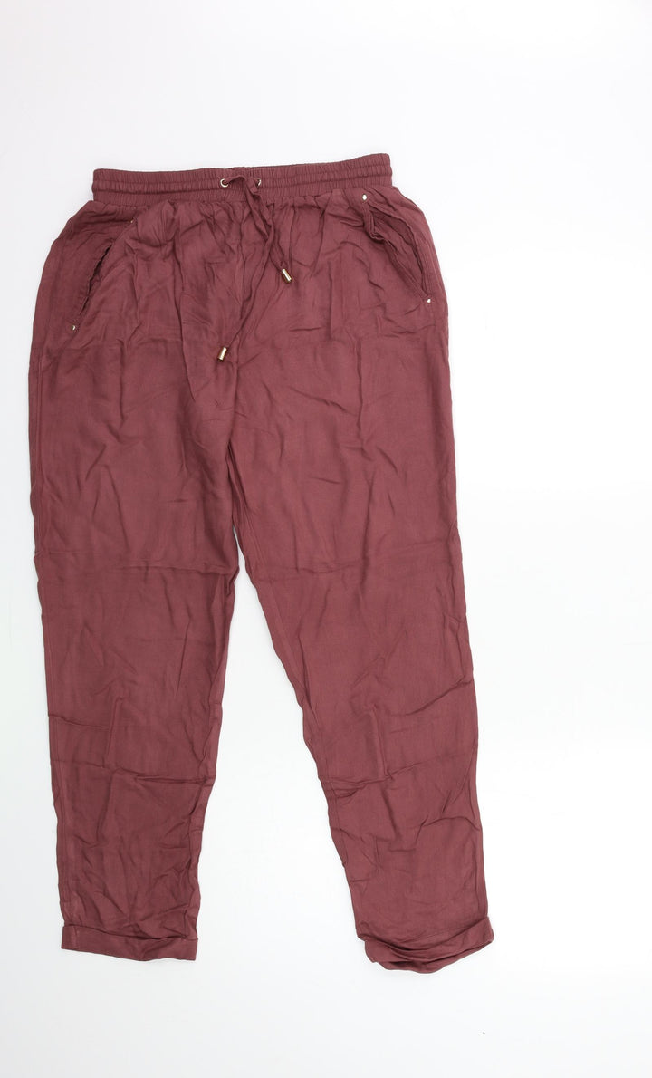 New Look Womens Red Trousers Size 10 L27 in