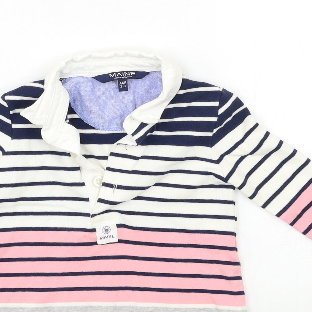 Maine Girls Pink Striped  T-Shirt Dress  Size 2-3 Years
