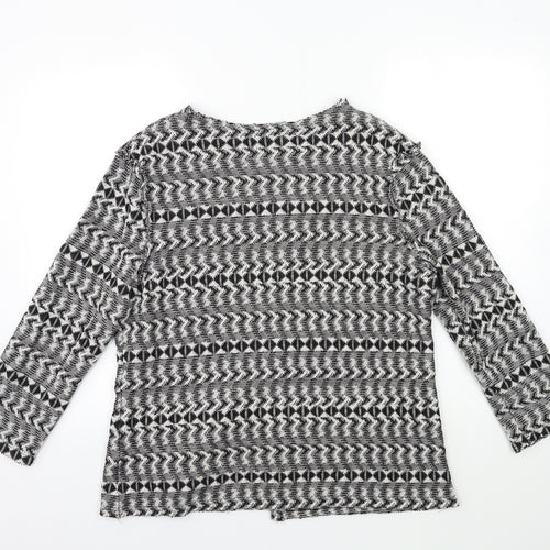 River Island Womens Black Geometric  Cardigan Jumper Size 14