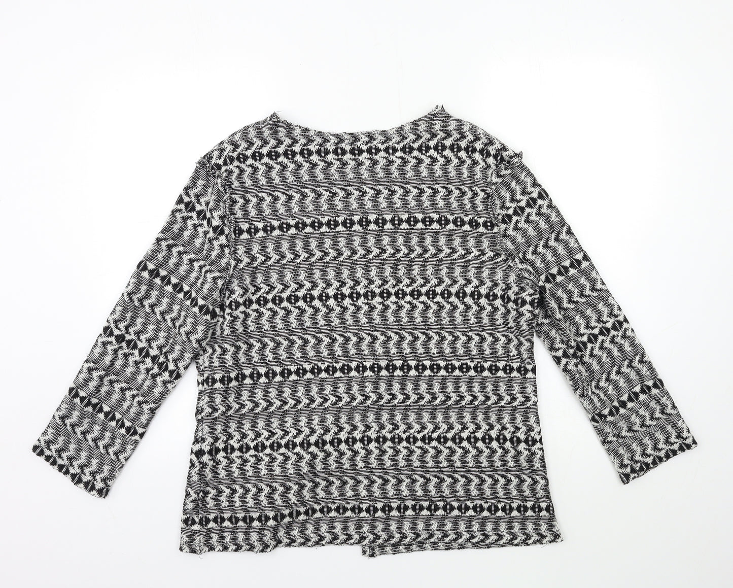 River Island Womens Black Geometric  Cardigan Jumper Size 14