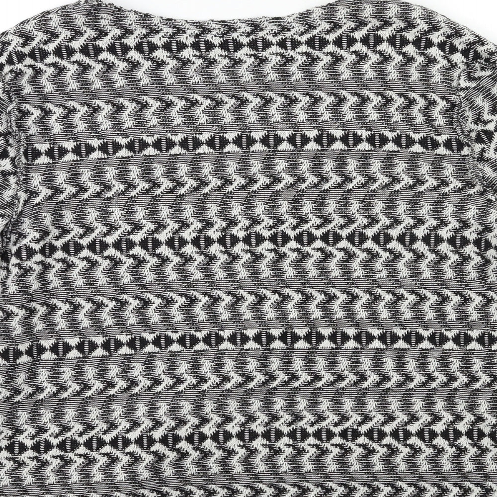 River Island Womens Black Geometric  Cardigan Jumper Size 14