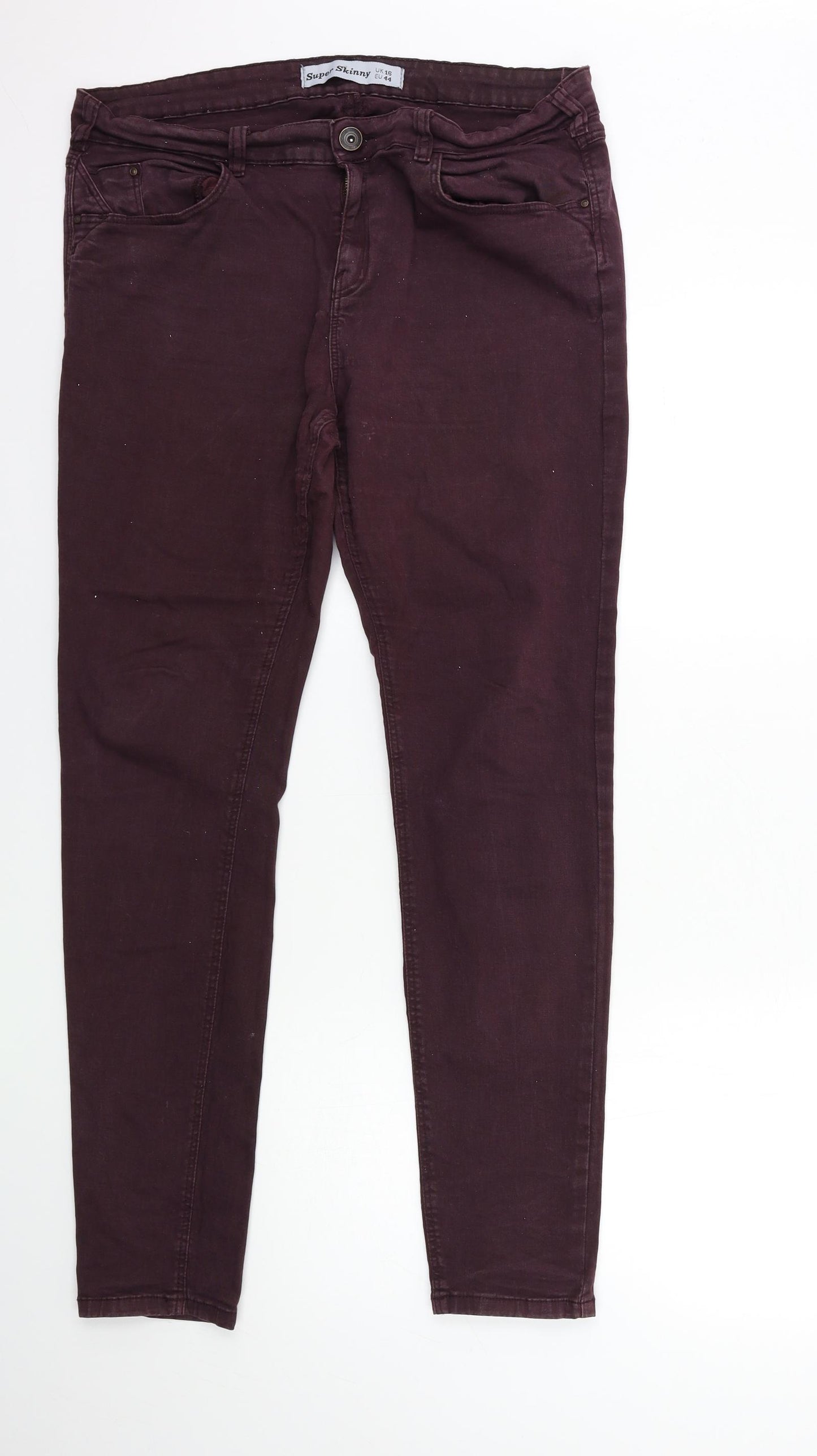 New Look Womens Red  Denim Skinny Jeans Size 16 L29 in