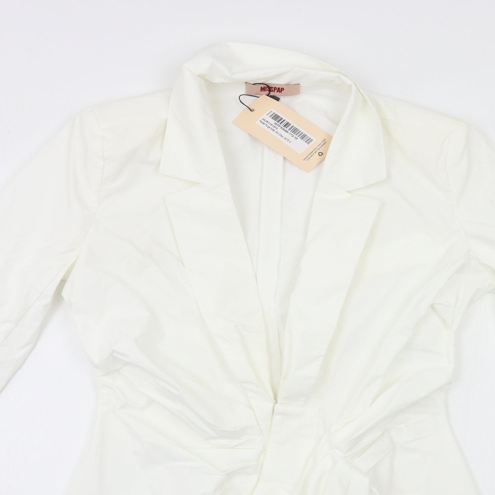 Misspap Womens White   Shirt Dress  Size 10