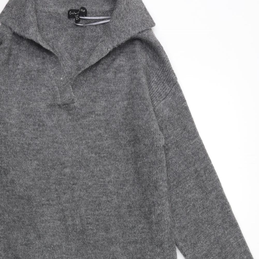 F&F Womens Grey  Knit Jumper Dress  Size 10