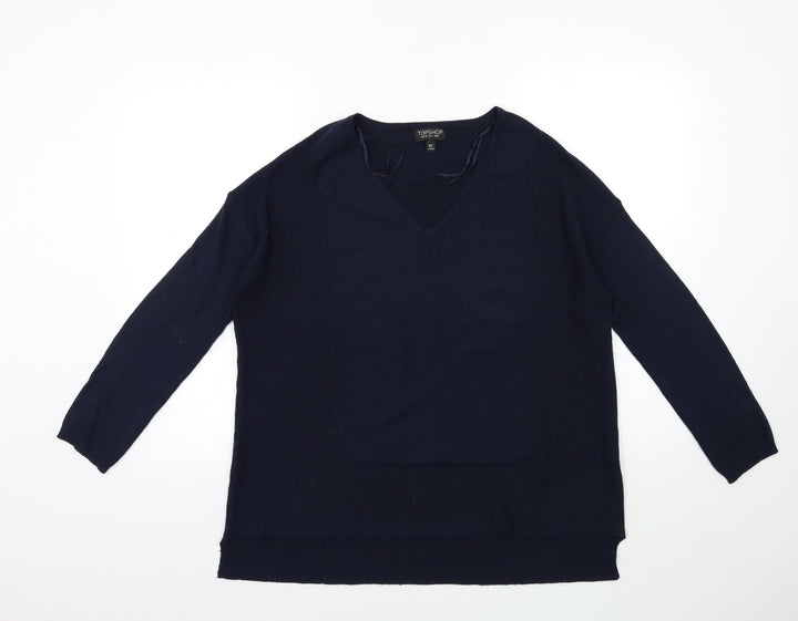 Topshop Womens Blue Knit Pullover Jumper Size 8