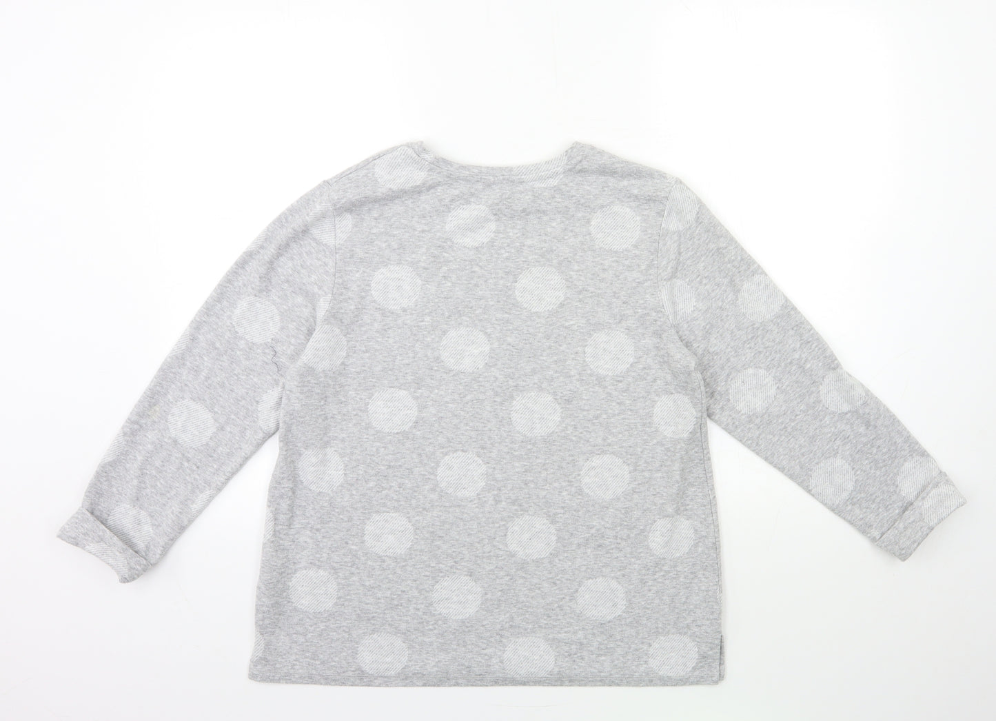 Marks and Spencer Womens Grey Polka Dot Knit Pullover Jumper Size 14