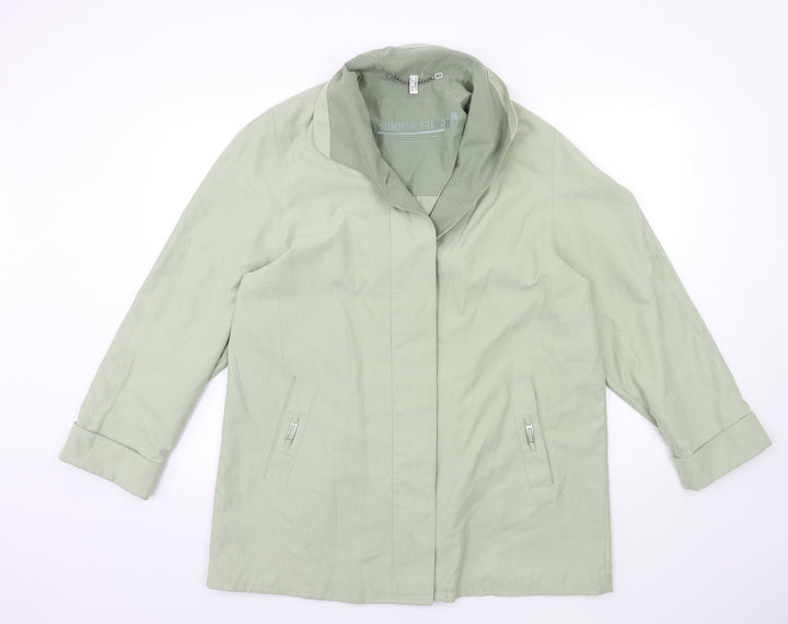 SUMMER TREND Womens Green   Overcoat Coat Size 14