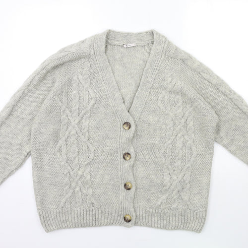 TU Womens Grey  Knit Cardigan Jumper Size L