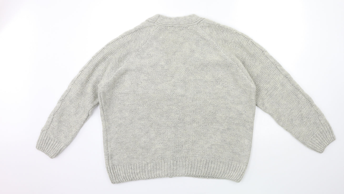 TU Womens Grey  Knit Cardigan Jumper Size L