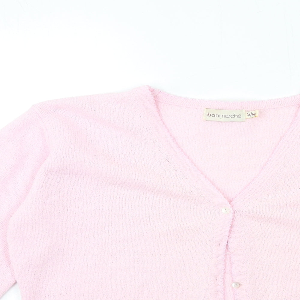 Bonmarché Womens Pink  Knit Cardigan Jumper Size S