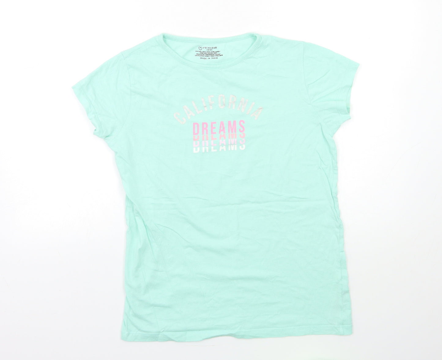 Primark Girls Green   Basic T-Shirt Size 13-14 Years