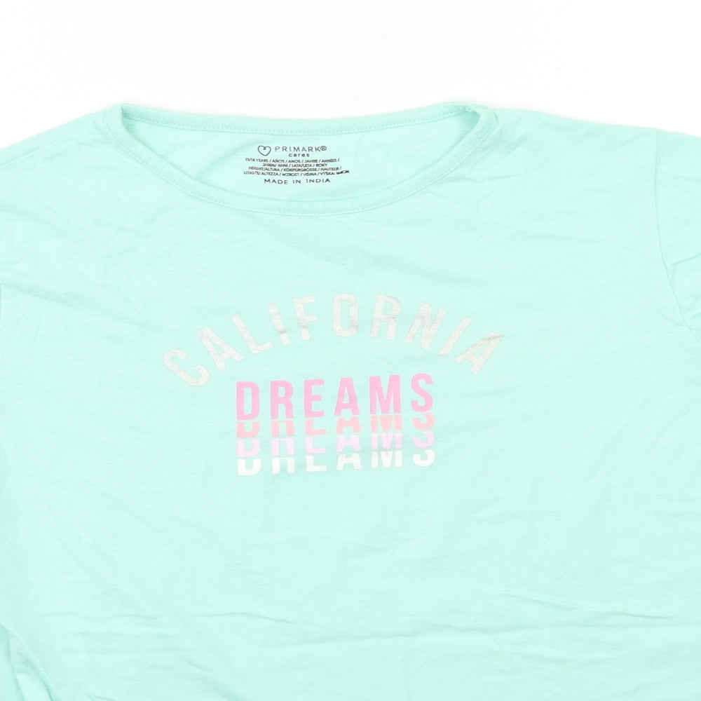 Primark Girls Green   Basic T-Shirt Size 13-14 Years