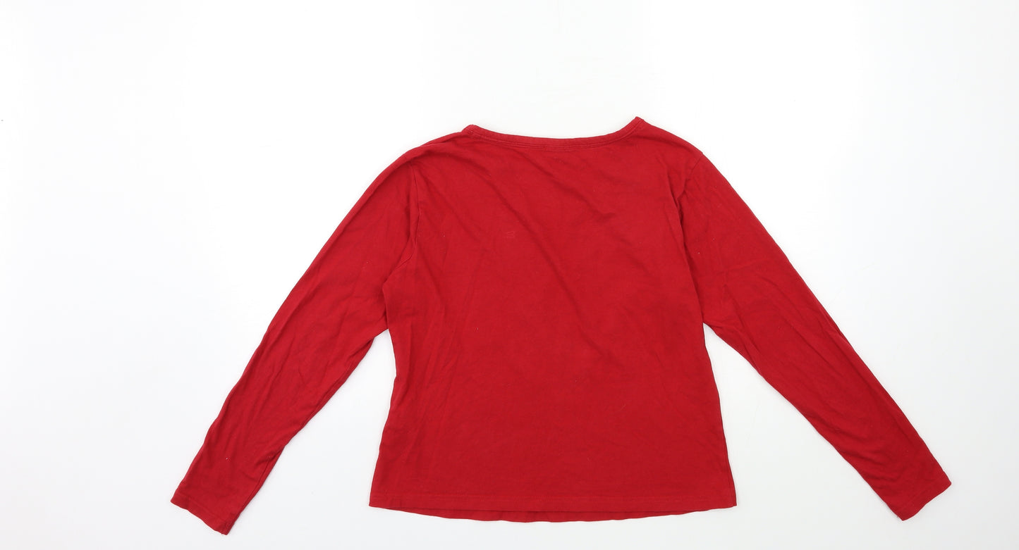 New Look Womens Red   Basic T-Shirt Size XS  - AVO MERRY CHRISTMAS