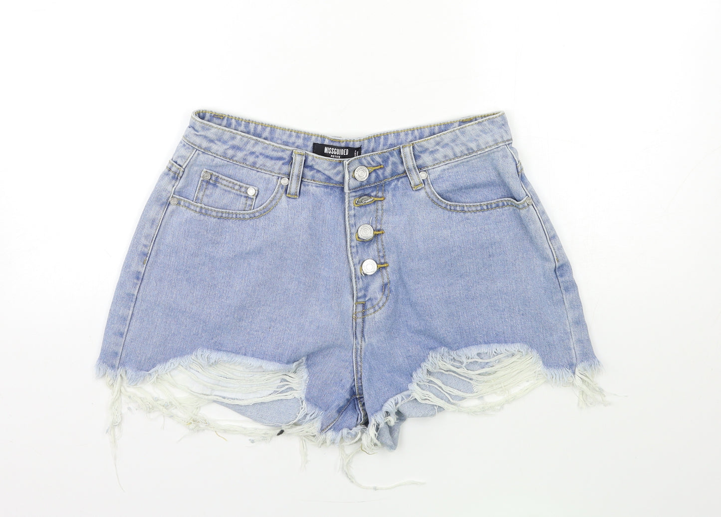 Missguided Womens Blue  Denim Hot Pants Shorts Size 10