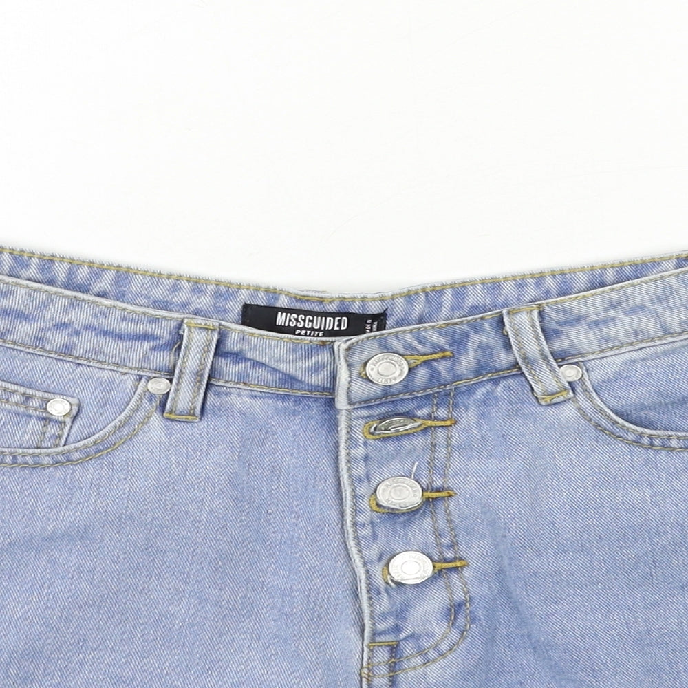 Missguided Womens Blue  Denim Hot Pants Shorts Size 10