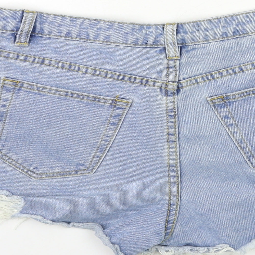 Missguided Womens Blue  Denim Hot Pants Shorts Size 10