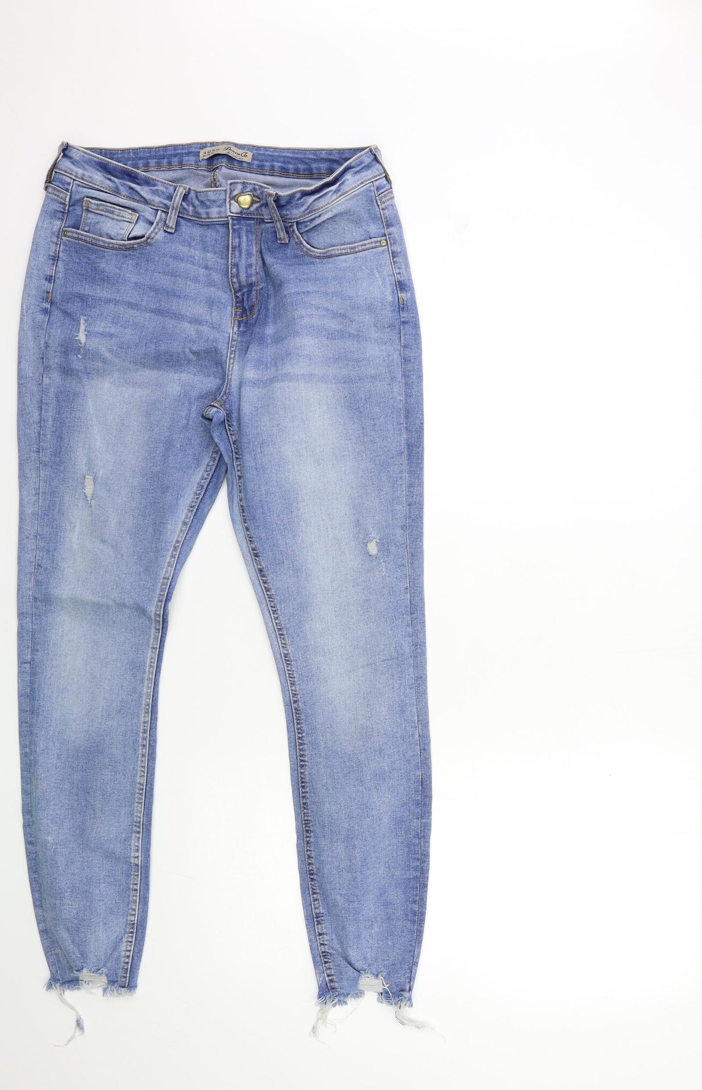 Denim & Co. Womens Blue  Denim Skinny Jeans Size 14 L27 in