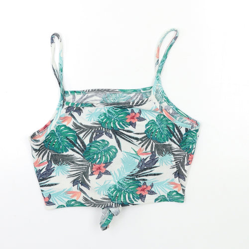 Primark Womens Green Floral  Basic Tank Size 14
