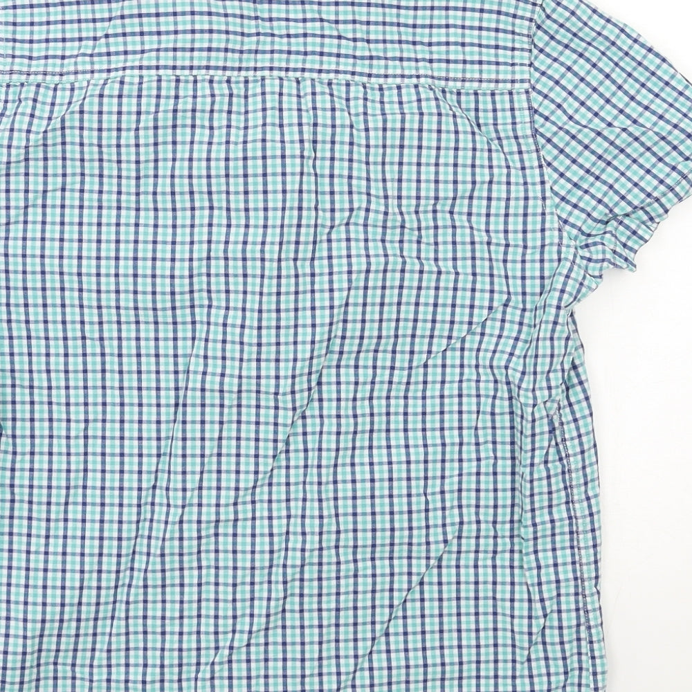 Peacocks Mens Green Check   Dress Shirt Size S
