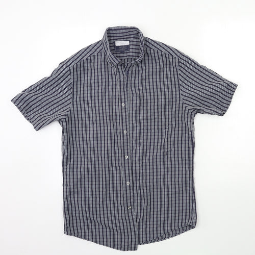 BHS Mens Blue Striped   Dress Shirt Size S