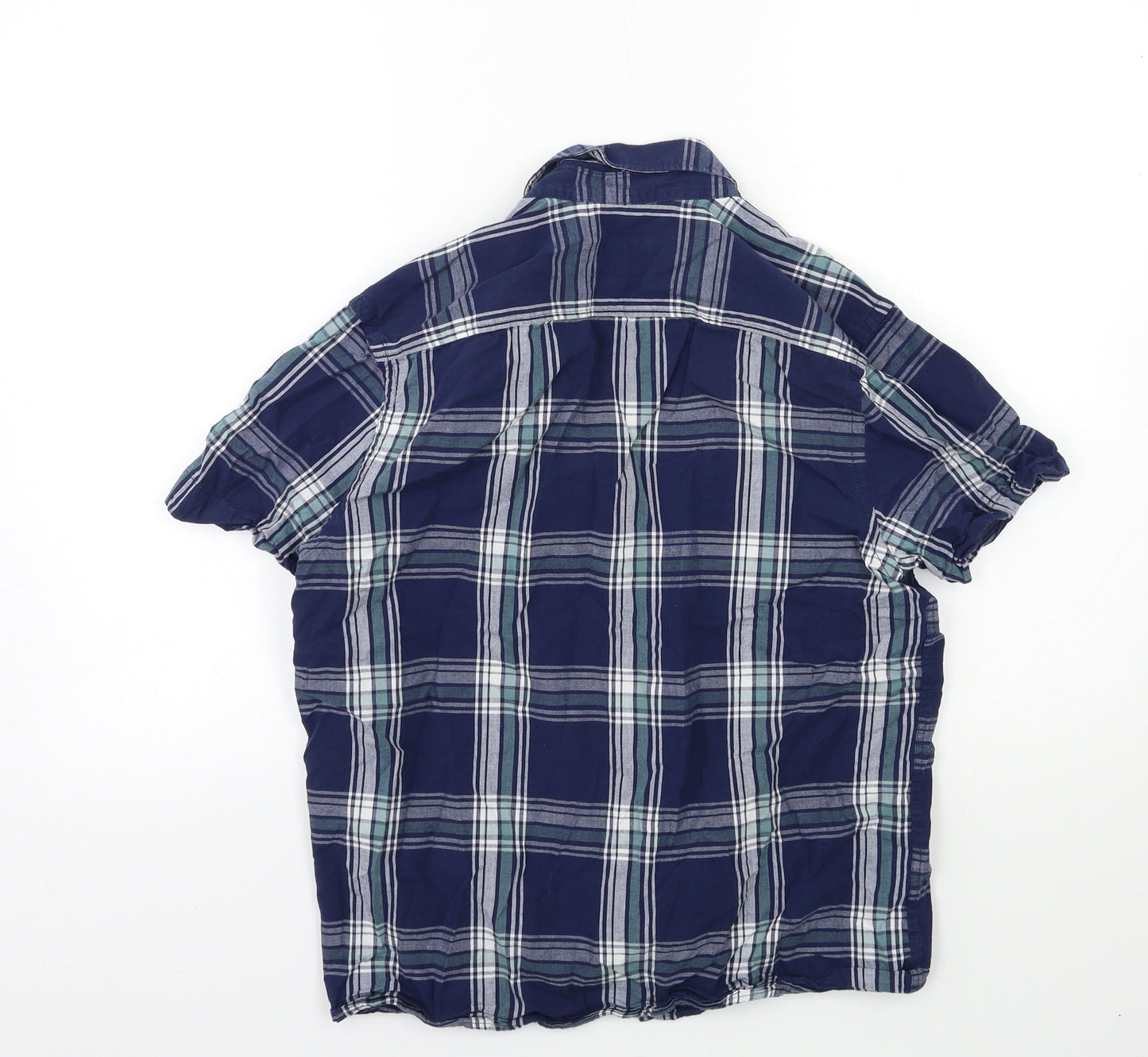 George Mens Blue Check   Dress Shirt Size S